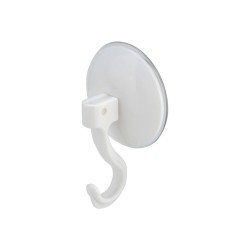 Κρεμάστρα μονή πλαστική με βεντούζα σε λευκό χρώμα