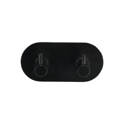 Κρεμάστρα επιτοίχια διπλή μεταλλική με στρόγγυλη μαύρη βάση 