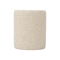 Ποτηράκι μπάνιου ρητίνης Jute σε χρώμα μπεζ διαστάσεων 7,5x7,5x9cm