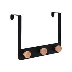 Κρεμάστρα πόρτας με 3 γάντζους μεταλλική σε μαύρο χρώμα 