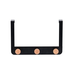 Κρεμάστρα πόρτας με 3 γάντζους μεταλλική σε μαύρο χρώμα 