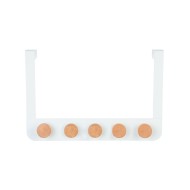 Κρεμάστρα πόρτας με 5 γάντζους μεταλλική σε λευκό χρώμα