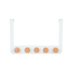 Κρεμάστρα πόρτας με 5 γάντζους μεταλλική σε λευκό χρώμα