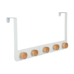 Κρεμάστρα πόρτας με 5 γάντζους μεταλλική σε λευκό χρώμα