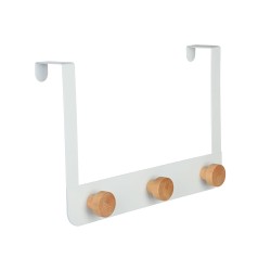 Κρεμάστρα πόρτας με 3 γάντζους μεταλλική σε λευκό χρώμα 