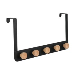Κρεμάστρα πόρτας με 5 γάντζους μεταλλική σε μαύρο χρώμα