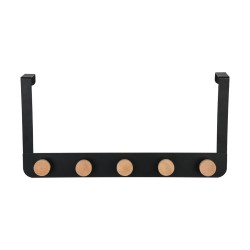 Κρεμάστρα πόρτας με 5 γάντζους μεταλλική σε μαύρο χρώμα