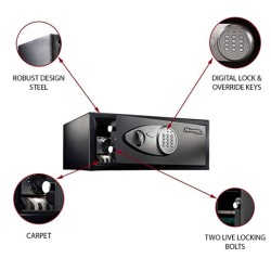 Χρηματοκιβώτιο ασφαλείας με ψηφιακό συνδυασμό με backup κλειδί. MASTERLOCK L Χ075ML ατσάλινο