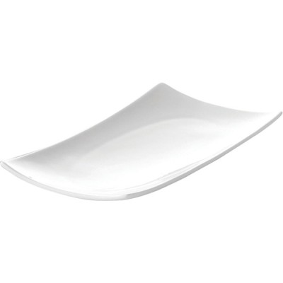 Πιατέλα Bark πορσελάνης ορθογώνια διαστάσεων 21,8x10,5cm σε λευκό χρώμα
