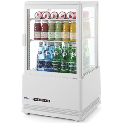 Ψυγείο-βιτρίνα χωρητικότητας 58L σε χρώμα λευκό με 2 ράφια ισχύς 230V