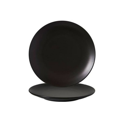 Πιάτο ρηχό στρογγυλό διαμέτρου 17cm της σειράς Bodrum από την Gural σε χρώμα μαύρο ματ