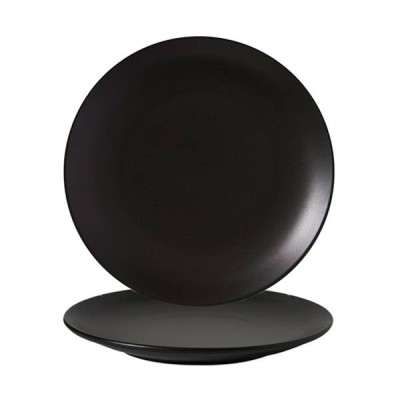 Πιάτο ρηχό στρογγυλό διαμέτρου 21cm της σειράς Bodrum από την Gural σε χρώμα μαύρο ματ