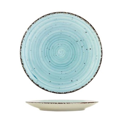 Ρηχό πιάτο διαμέτρου 21cm από πορσελάνη με μοντέρνο design σειρά Turquoise Avanos Gural