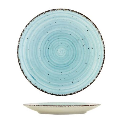 Πιάτο ρηχό φαγητού διαμέτρου 23cm από πορσελάνη με μοντέρνο design σειρά Turquoise Avanos Gural