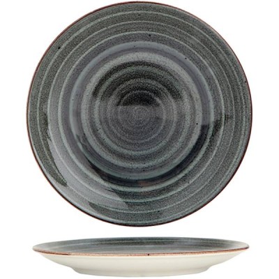 Πιάτο ρηχό διαμέτρου Φ30cm από πορσελάνη με μοντέρνο design σε συσκευασία 6 τεμαχίων σειρά Anthracite Avanos Gural