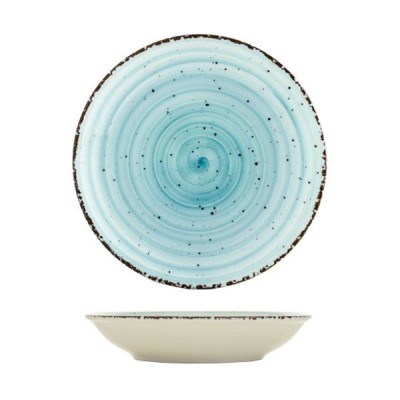 Βαθύ πιάτο διαμέτρου 20cm από πορσελάνη με μοντέρνο design σειρά Turquoise Avanos Gural