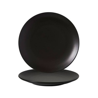 Πιάτο ρηχό πορσελάνης διαμέτρου 19cm της σειράς Bodrum matt black