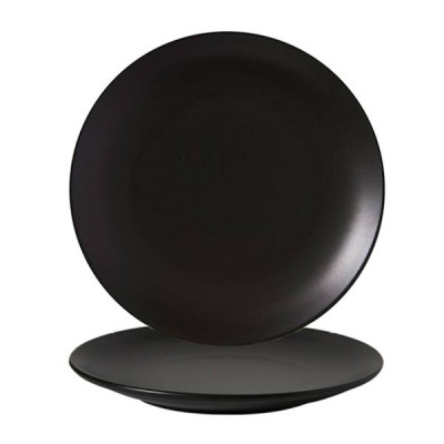 Πιάτο ρηχό πορσελάνης διαμέτρου 23cm της σειράς Bodrum matt black