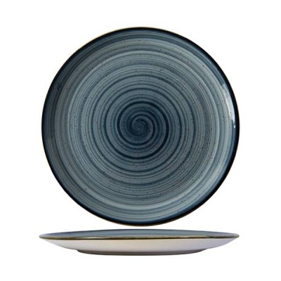 Πιάτο ρηχό πορσελάνης διαμέτρου 23cm σε μπλε ραφ χρώμα της σειράς Porline Blue