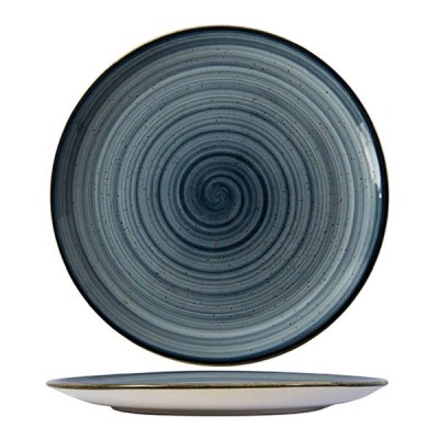 Πιάτο πορσελάνης διαμέτρου 25cm ρηχό σε μπλε ραφ χρώμα της σειράς Porline Blue