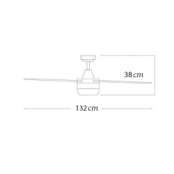 Ανεμιστήρας οροφής λευκός με φωτισμό LED ισχύος 60W και δύο επιλογές θερμοκρασίας χρώματος
