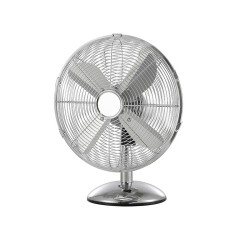 Ανεμιστήρας επιτραπέζιος μεταλλικός 40W νίκελ 12" με 4 μεταλλικά πτερύγια υψηλής ποιότητας