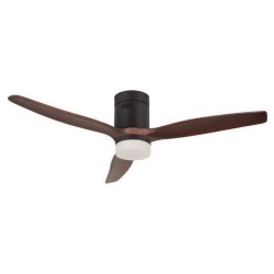 Ανεμιστήρας οροφής Φ132 40W 220V μαύρος με καφέ φτερωτές ηχείο bluetooth Led φως & κοντρόλ Ανεμιστήρας οροφής Φ132 40W 220V μαύρος με καφέ φτερωτές ηχείο bluetooth Led φως & κοντρόλ