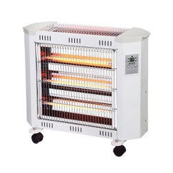 Θερμάστρα χαλάζια 2400W σε λευκό χρώμα με κοντρόλ με ροδάκια για εύκολη μετακίνηση κάλυψη έως 30m²