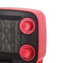 Αερόθερμο κεραμικό vintage με ισχύ 1500W σε κόκκινο χρώμα 3 ταχυτήτων κάλυψη χώρου έως 25m²