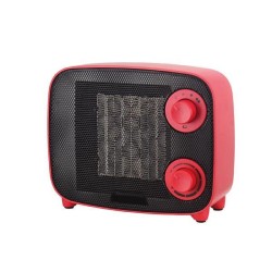 Αερόθερμο κεραμικό vintage με ισχύ 1500W σε κόκκινο χρώμα 3 ταχυτήτων κάλυψη χώρου έως 25m²