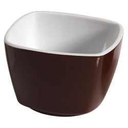 Μπώλ τετράγωνο πορσελάνης διαστάσεων 8,5x8,5xY5,8cm σε χρώμα καφέ