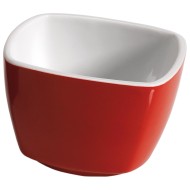 Μπώλ τετράγωνο πορσελάνης διαστάσεων 8,5x8,5xY5,8cm σε χρώμα κόκκινο