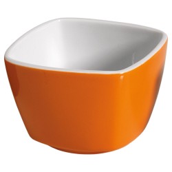 Μπώλ τετράγωνο πορσελάνης διαστάσεων 8,5x8,5xY5,8cm σε χρώμα πορτοκαλί