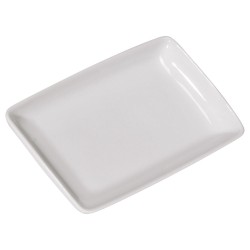 Πιατέλα παραλληλόγραμμη πορσελάνης διαστάσεων 14,5x9cm σε χρώμα λευκό