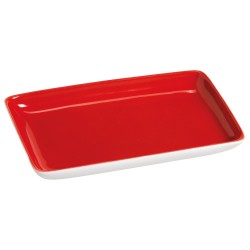 Πιατέλα παραλληλόγραμμη διαστάσεων 14,5x9cm σε χρώμα κόκκινο