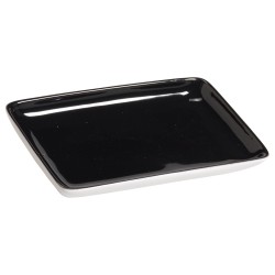 Πιατέλα παραλληλόγραμμη διαστάσεων 14,5x9cm σε χρώμα μαύρο