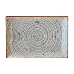Πιατέλα παραλληλόγραμμη της σειράς Spira Grey διαστάσεων 25x15cm