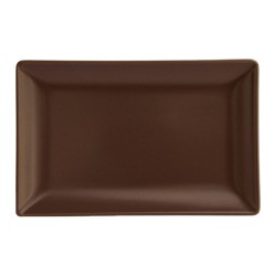 Πιατέλα παραλληλόγραμμη διαστάσεων 20x13cm σε χρώμα καφέ - ματ