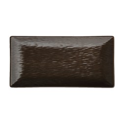 Πιατέλα παραλληλόγραμμη διαστάσεων 25x15cm σε χρώμα καφέ - ματ 