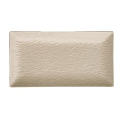 Πιατέλα παραλληλόγραμμη διαστάσεων 25x15cm σε χρώμα μπεζ - ματ