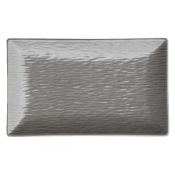 Πιατέλα παραλληλόγραμμη διαστάσεων 30x20cm σε χρώμα γκρι - ματ Relief