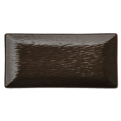 Πιατέλα παραλληλόγραμμη διαστάσεων 30x20cm σε χρώμα καφέ - ματ Relief