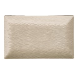 Πιατέλα παραλληλόγραμμη διαστάσεων 30x20cm σε χρώμα μπεζ - ματ Relief