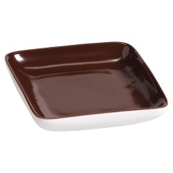 Πιατάκι τετράγωνο διαστάσεων 9x9cm σε χρώμα καφέ