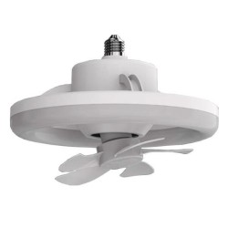 Ανεμιστήρας 10W Φ26 βιδωτός σε Ε27 30W με φωτισμό LED DIMMABLE 1957lm σε λευκό χρώμα τηλεχειριζόμενος Ανεμιστήρας 10W Φ26 βιδωτός σε Ε27 30W με φωτισμό LED DIMMABLE 1957lm σε λευκό χρώμα τηλεχειριζόμενος
