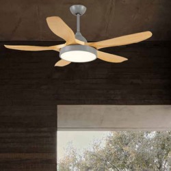 Ανεμιστήρας οροφής Φ137cm 35W σε γκρι και ξύλο με LED 32W DIMMABLE φωτισμό & τηλεχειριστήριο με 6 ταχύτητες