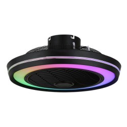 Ανεμιστήρας πλαφονιέρα οροφής 20W Φ51cm μαύρο χρώμα με πλέγμα φωτισμό RGB 60W με τηλεχειριστήριο & χρονοδιακόπτη Ανεμιστήρας πλαφονιέρα οροφής 20W Φ51cm μαύρο χρώμα με πλέγμα φωτισμό RGB 60W με τηλεχειριστήριο & χρονοδιακόπτη