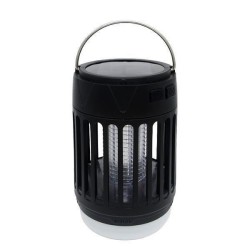 Εντομοκτόνο - λάμπα 3.7V 1.5W επαναφορτιζόμενο με ηλιακό πάνελ κάλυψη χώρου 30m² IP44 σε μαύρο χρώμα