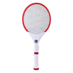 Ηλεκτρική ρακέτα εντόμων 5w επαναφορτιζόμενη με LED φως & φακό σε λευκό χρώμα