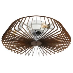 Ανεμιστήρας πλαφονιέρα οροφής Φ63 20W με 7 φτερωτές καφέ χρώμα τετράφωτος 4xΕ27 & τηλεχειριστήριο Ανεμιστήρας πλαφονιέρα οροφής Φ63 20W με 7 φτερωτές καφέ χρώμα τετράφωτος 4xΕ27 & τηλεχειριστήριο